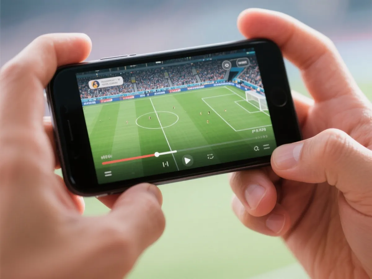 手机观看比赛的示意图